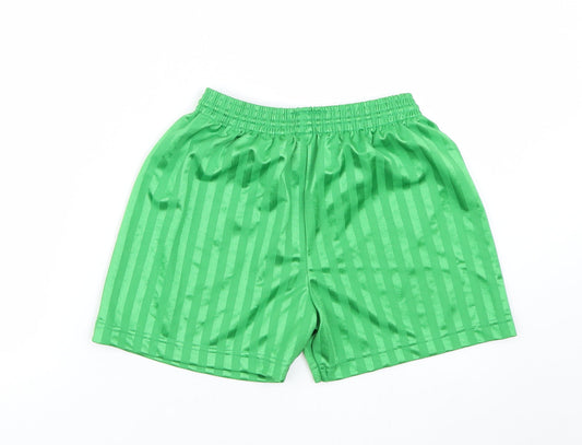 Maddins Boys Green Striped  Sweat Shorts Size 8-9 Years