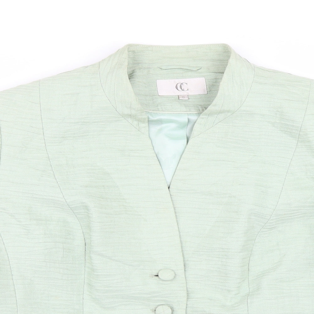 CC Womens Green Striped  Jacket Suit Size 16