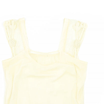 Womens UK Size M Preworn Yellow Basic Tank