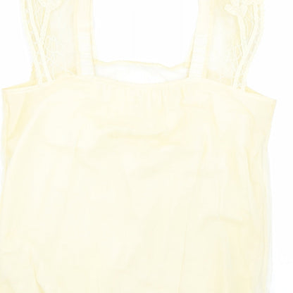 Womens UK Size M Preworn Yellow Basic Tank