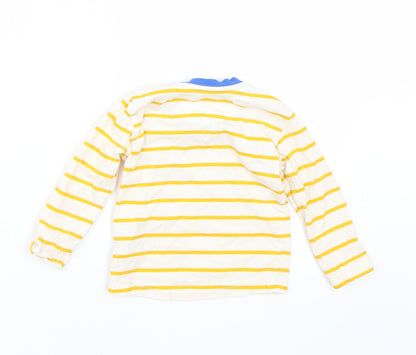 Mothercare Girls Yellow Striped  Basic T-Shirt Size 9-12 Months