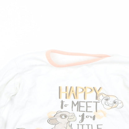 George Girls White   Cami Pyjama Top Size 18-24 Months  - Lion king