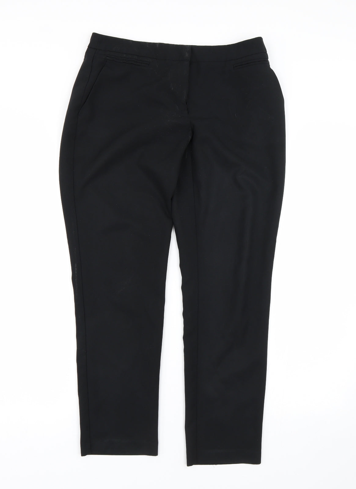 Womens UK Size 8 Preworn Regular Fit  Black Trousers