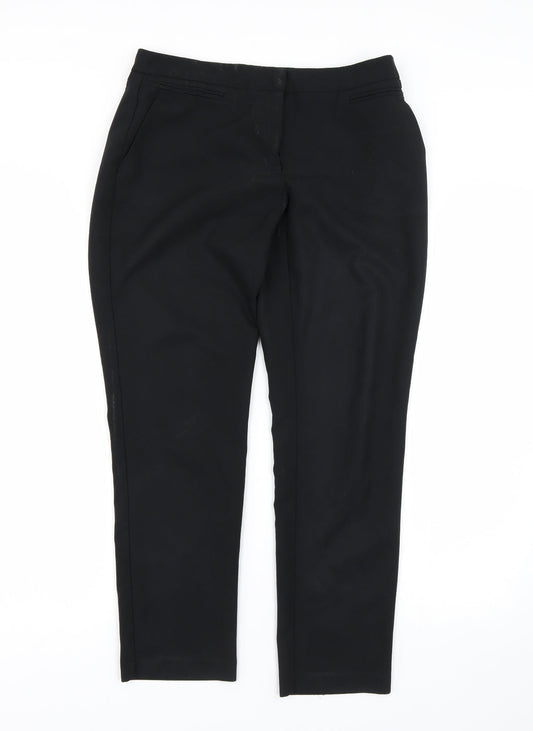 Womens UK Size 8 Preworn Regular Fit  Black Trousers