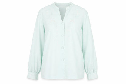 Lily Womens Green Floral  Basic Blouse Size 14