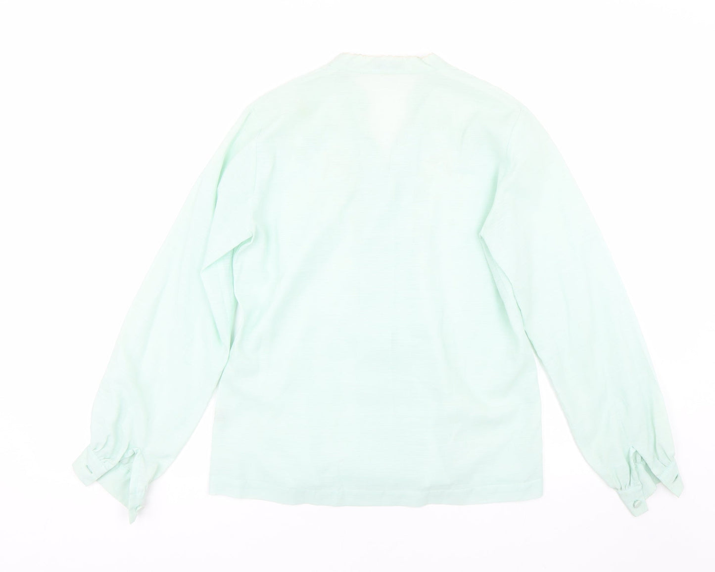 Lily Womens Green Floral  Basic Blouse Size 14