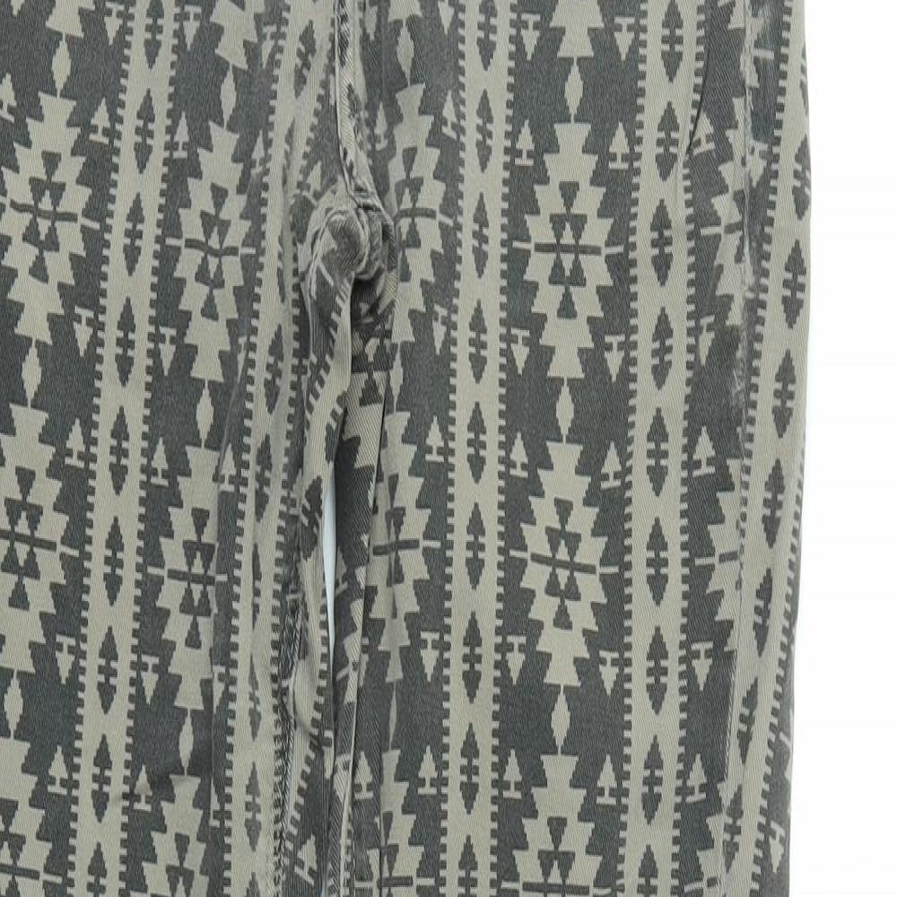 River Island Womens Brown Geometric  Straight Jeans Size 8 L31 in
