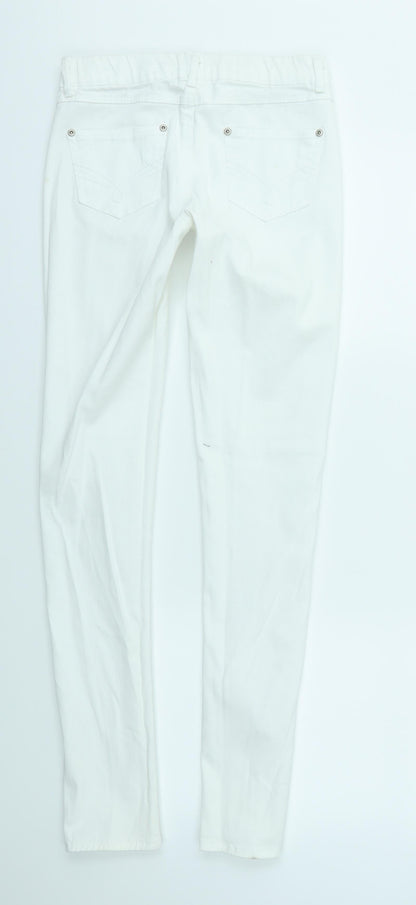 jeggings Womens White Houndstooth  Skinny Jeans Size 6 L30 in - stretch waistband
