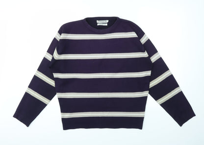 RRAPIDFIRE Mens Purple Striped  Pullover Sweatshirt Size S