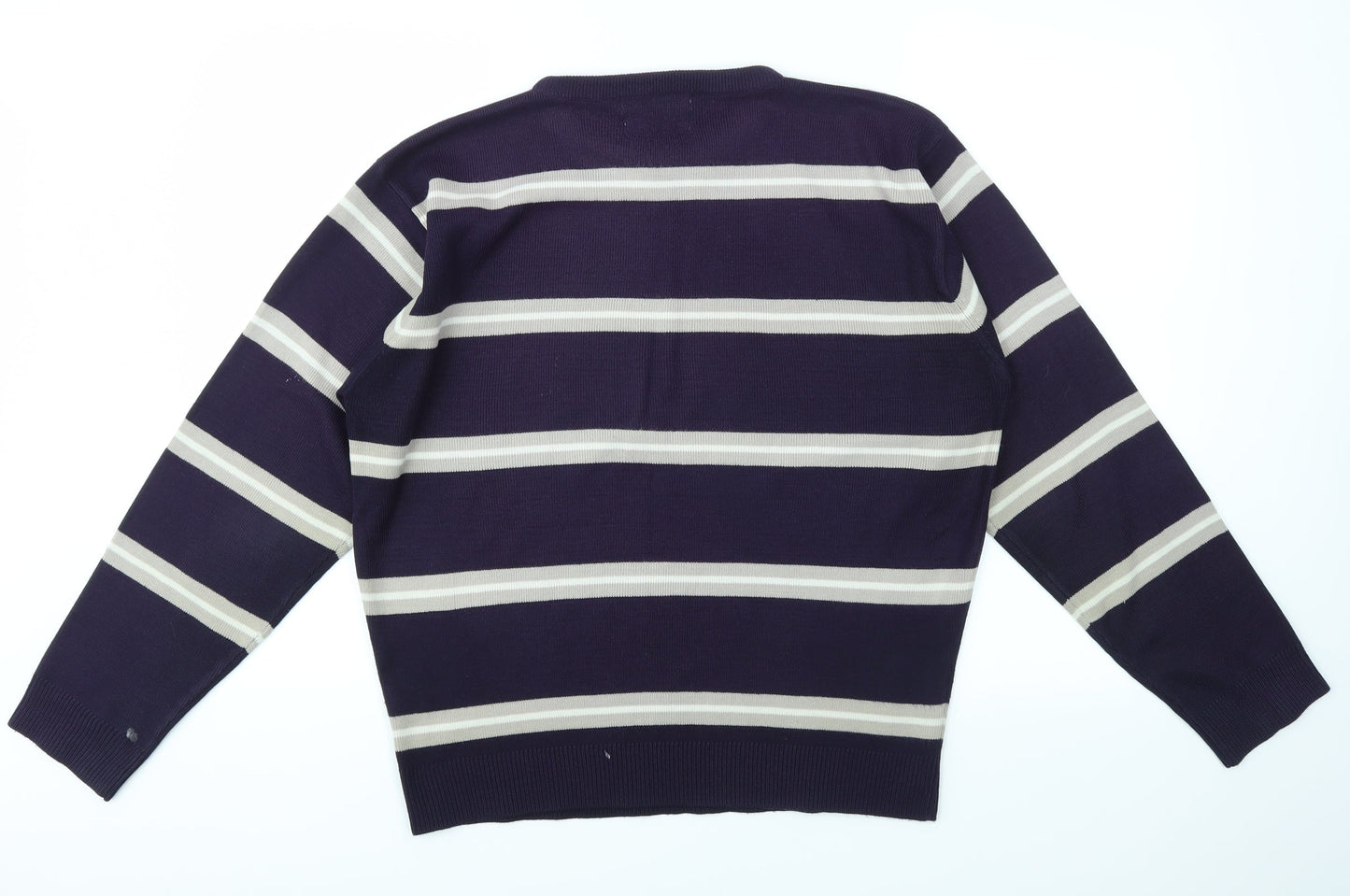 RRAPIDFIRE Mens Purple Striped  Pullover Sweatshirt Size S