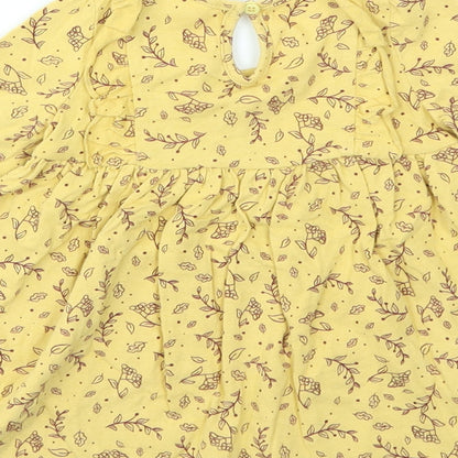 SO CUTE Girls Yellow Animal Print  Fit & Flare  Size 9-12 Months