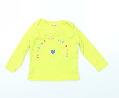 F&F Girls Yellow   Basic T-Shirt Size 9-12 Months