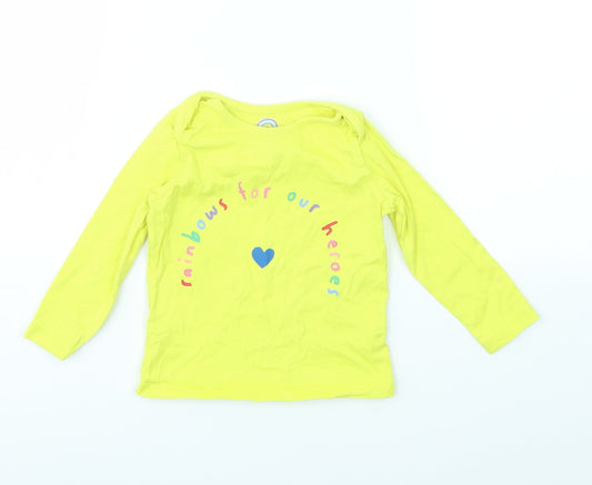 F&F Girls Yellow   Basic T-Shirt Size 9-12 Months