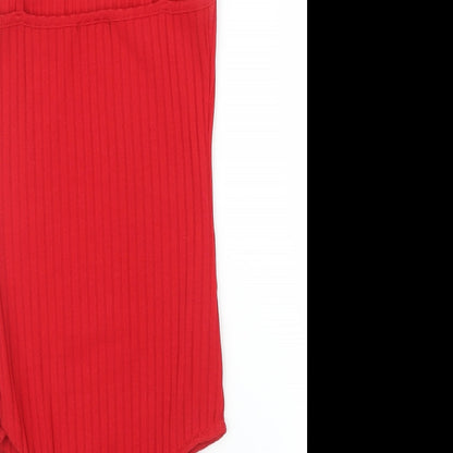 PRETTYLITTLETHING Womens Red   Leotard One-Piece Size 8