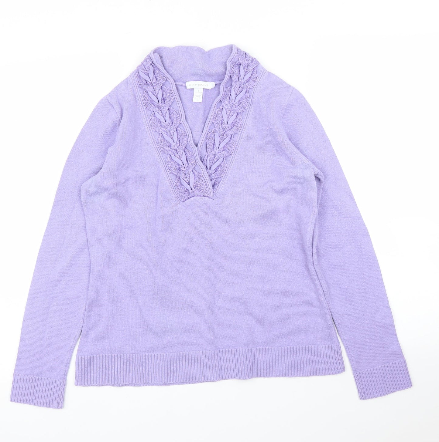 Charter Club Womens Purple   Pullover Jumper Size S