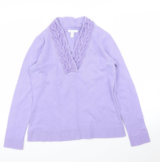 Charter Club Womens Purple   Pullover Jumper Size S