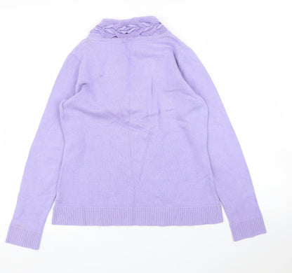 Charter Club Womens Purple   Pullover Jumper Size S