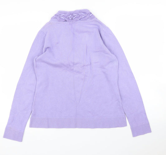 Charter Club Womens Purple   Pullover Jumper Size S