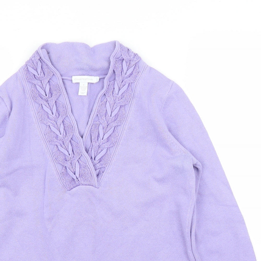 Charter Club Womens Purple   Pullover Jumper Size S