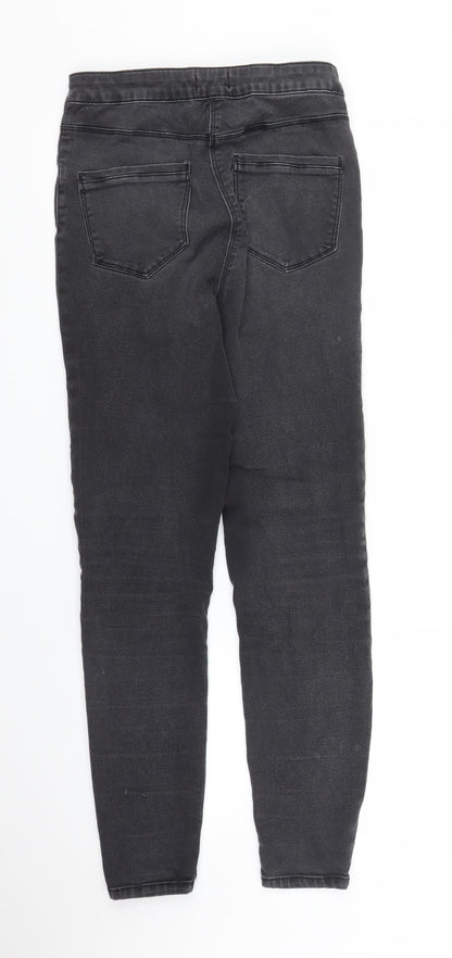 Womens UK Size 10 Papaya Regular Fit Skinny Black Jeans