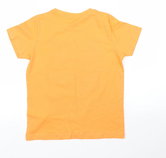 Primark Boys Orange   Basic T-Shirt Size 7 Years