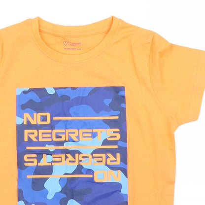 Primark Boys Orange   Basic T-Shirt Size 7 Years