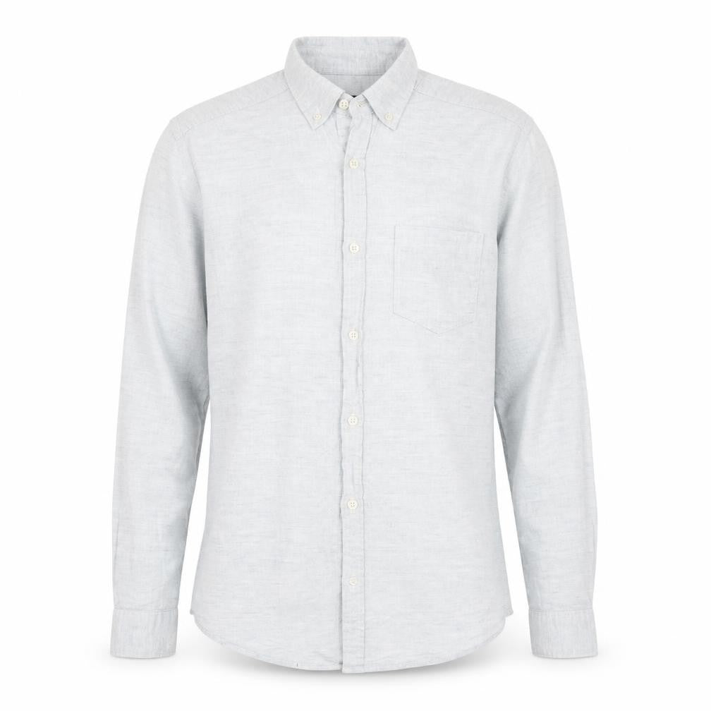 Mens UK Size S New Look Grey  Button-Up Long Sleeve Casual Shirt