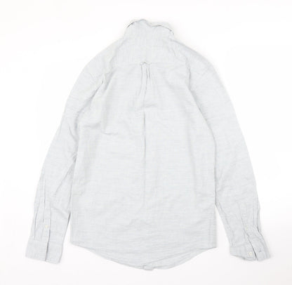 Mens UK Size S New Look Grey  Button-Up Long Sleeve Casual Shirt