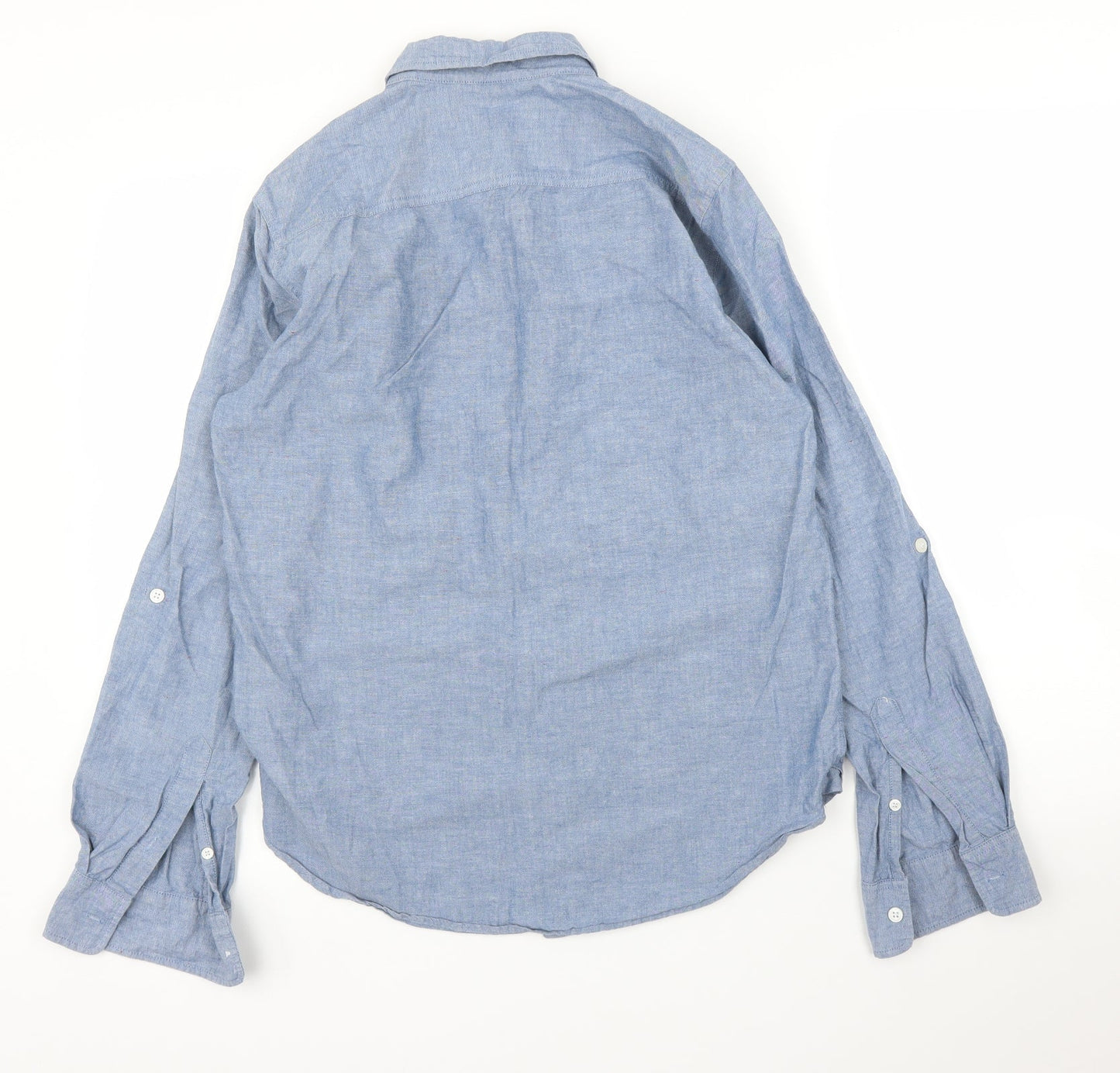 Mens UK Size S FOREVER 21 Blue  Button-Up Long Sleeve Casual Shirt