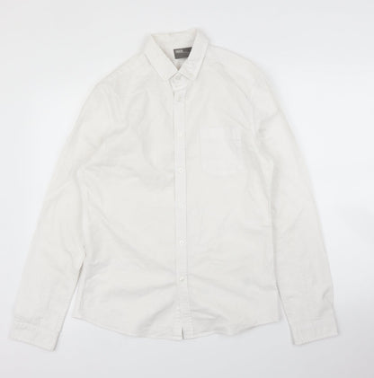 Mens UK Size S ASOS White  Button-Up Long Sleeve Casual Shirt