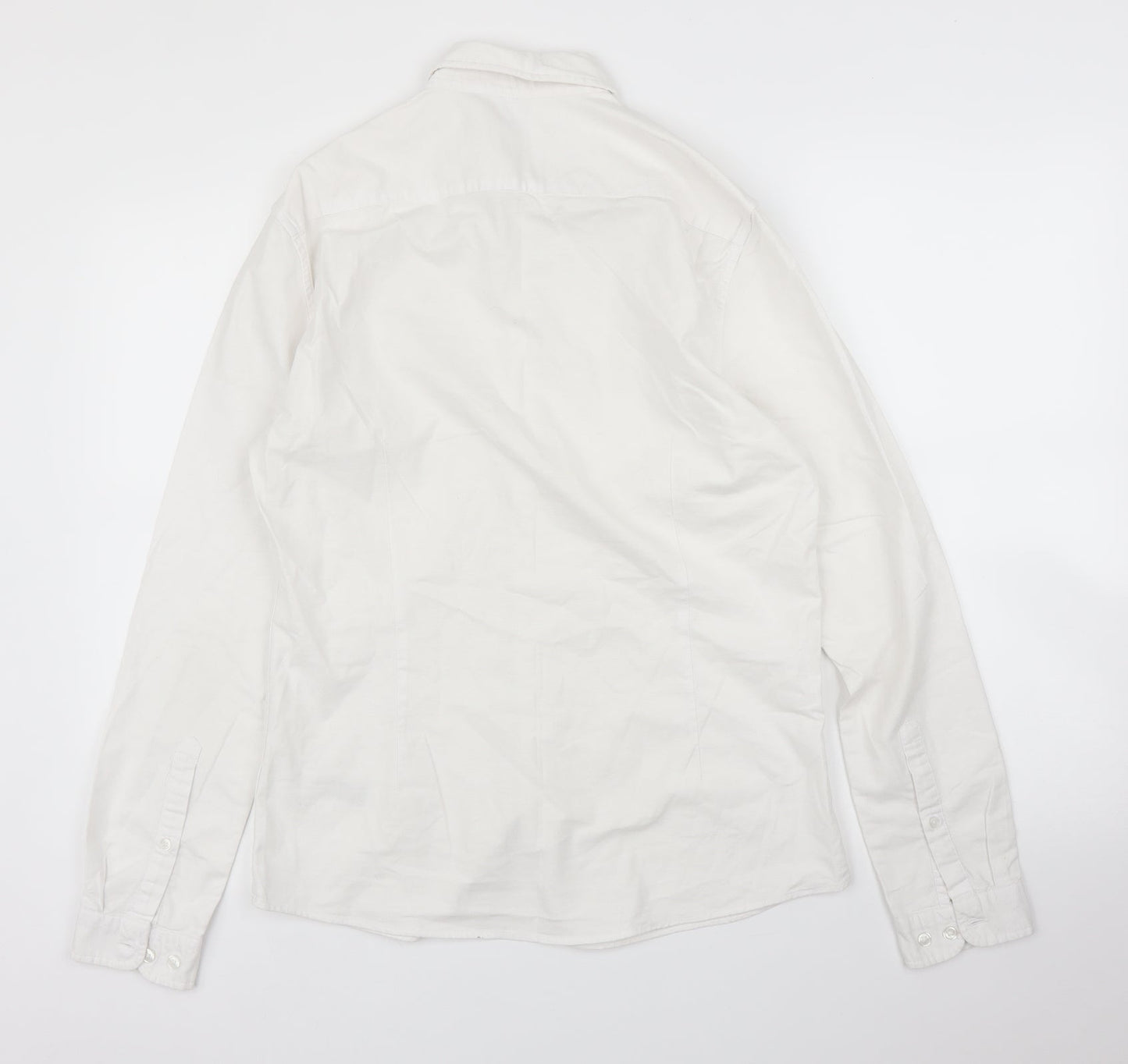 Mens UK Size S ASOS White  Button-Up Long Sleeve Casual Shirt