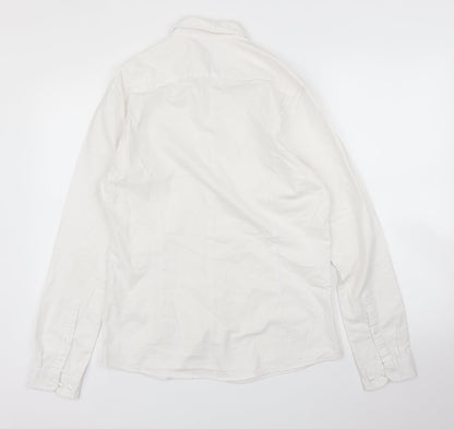 Mens UK Size S ASOS White  Button-Up Long Sleeve Casual Shirt