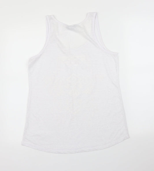 F&F Womens White Geometric  Basic Tank Size M
