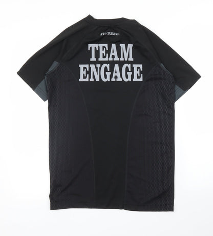 Russell Mens Black    T-Shirt Size S