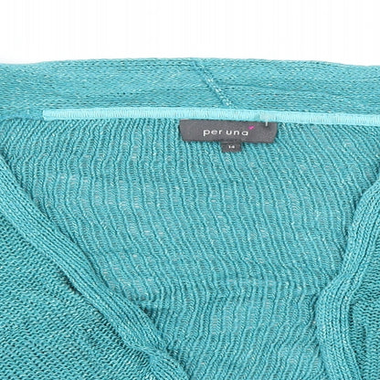 Womens UK Size 14 M&S Green Cardigan Jumper