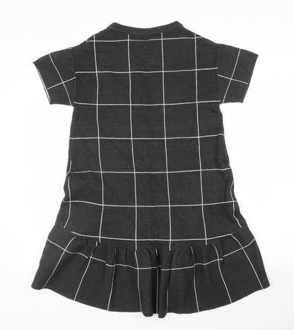 Fancy Collection Womens Grey Check  A-Line  Size L