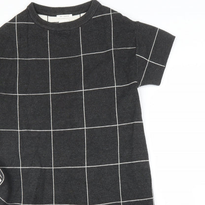 Fancy Collection Womens Grey Check  A-Line  Size L