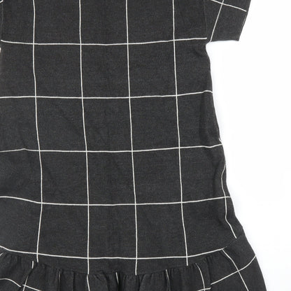 Fancy Collection Womens Grey Check  A-Line  Size L