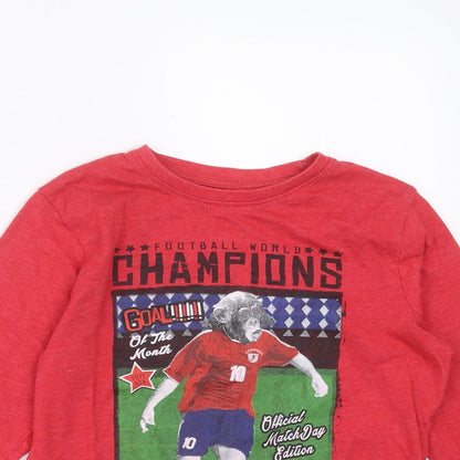 Primark Boys Red   Basic T-Shirt Size 8-9 Years  - football