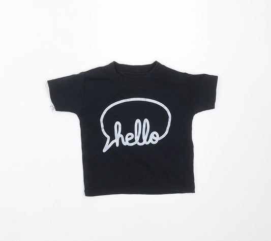 Preworn Baby Black   Basic T-Shirt Size 3-6 Months  - hello