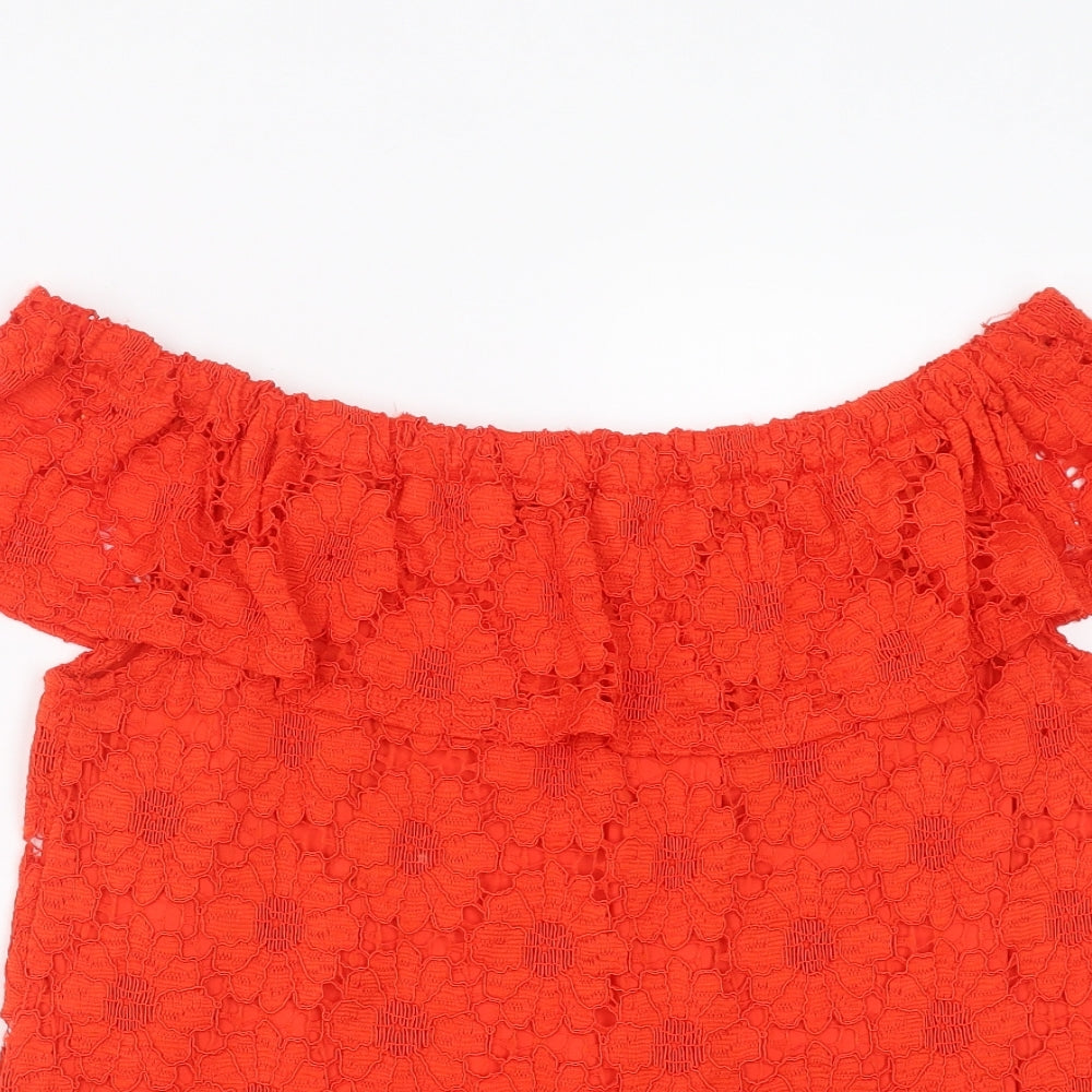 Womens UK Size 14 Peacocks Red Basic Blouse