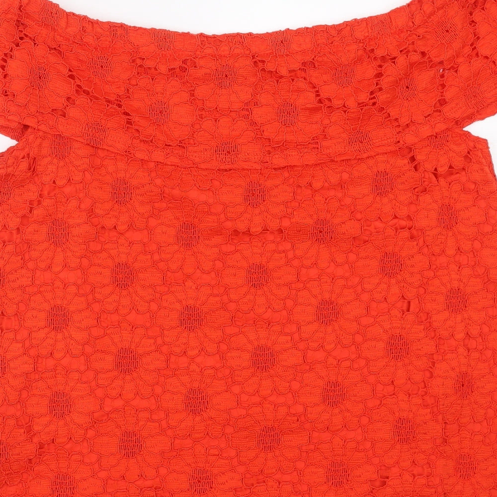 Womens UK Size 14 Peacocks Red Basic Blouse