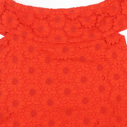 Womens UK Size 14 Peacocks Red Basic Blouse