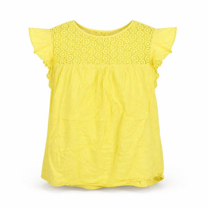 Zara Womens Yellow   Basic Blouse Size S  - crochet detail