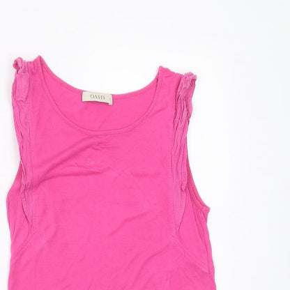 Womens UK Size S Oasis Pink Basic T-Shirt