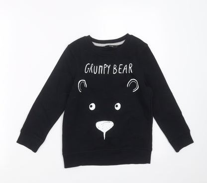 George Boys Black   Pullover Sweatshirt Size 5-6 Years  - bear