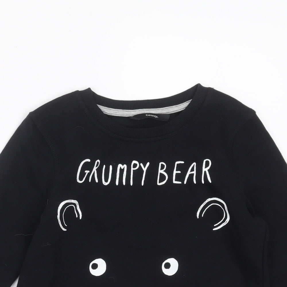 George Boys Black   Pullover Sweatshirt Size 5-6 Years  - bear