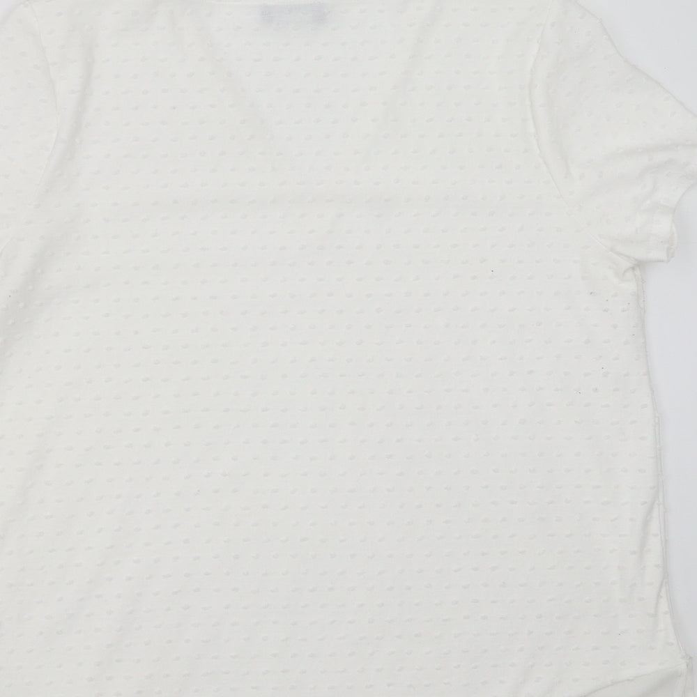 Papaya Womens White   Basic Blouse Size 14  - dotted pattern