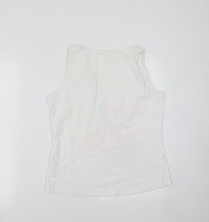 George Womens White   Basic Tank Size 12  - flamingo