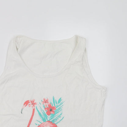 George Womens White   Basic Tank Size 12  - flamingo